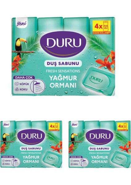 Duş Sabunu Yağmur Ormanları 4'lü 600 gr 3 Adet