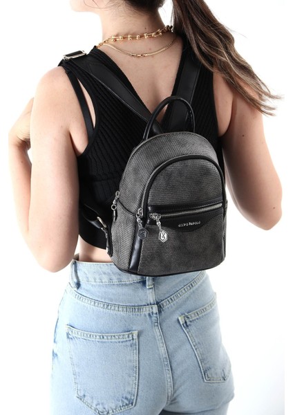 Silver Polo Kadın Sırt Çantası M.gümüş - Siyah NV983 fiyatları