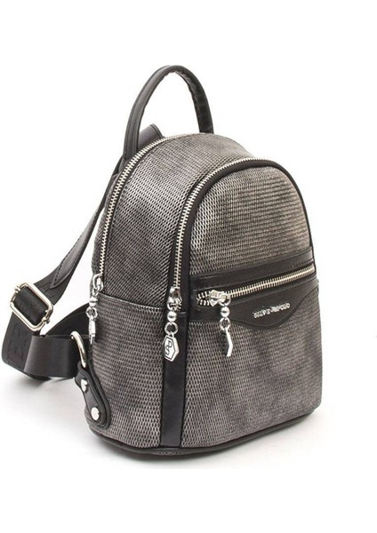 Silver Polo Kadın Sırt Çantası M.gümüş - Siyah NV983 fırsatları