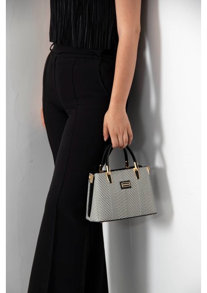Kadın El Çantası Siyah Beyaz - Siyah NV987