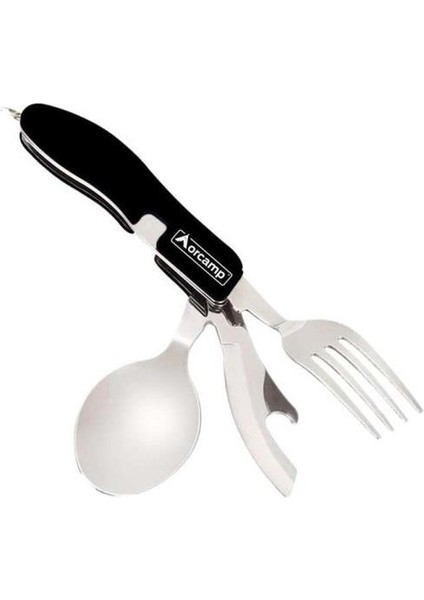 OUT-1350S Kamp Çatal Kaşık Bıçak Seti Siyah