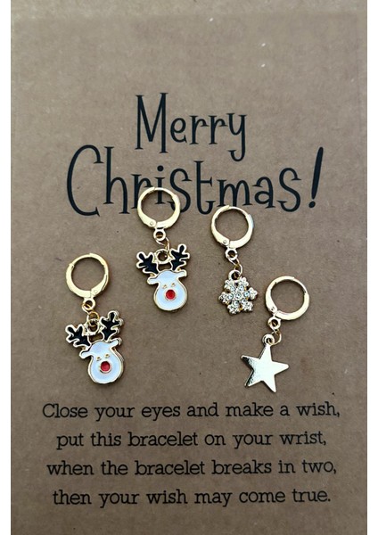 Yılbaşı Figürlü Lapland Küpe Seti 4'lü Paket modelleri