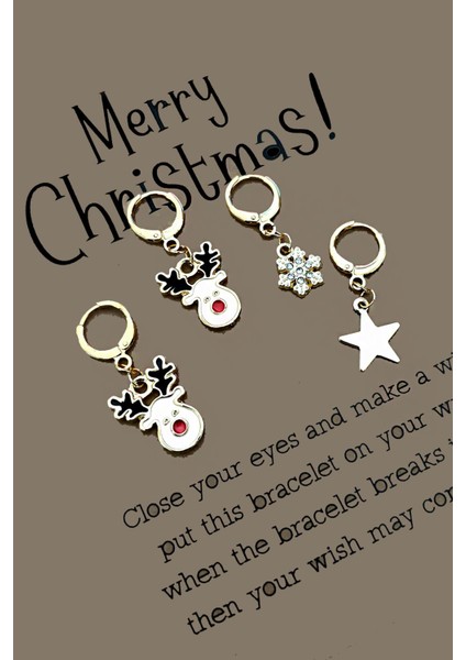 Yılbaşı Figürlü Lapland Küpe Seti 4'lü Paket fırsatları