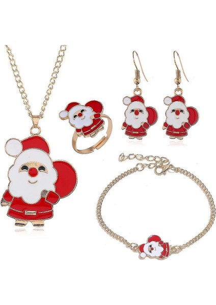 Yılbaşı Noel Baba Figürlü Takı Seti 4'lü Paket fiyatları