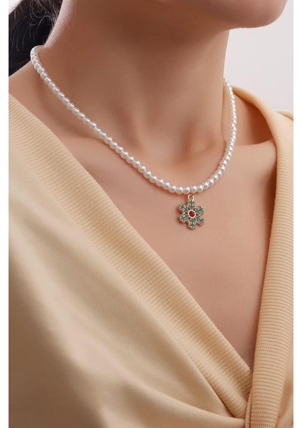 Yılbaşı Figürlü Cam Inci Kolye fiyatları