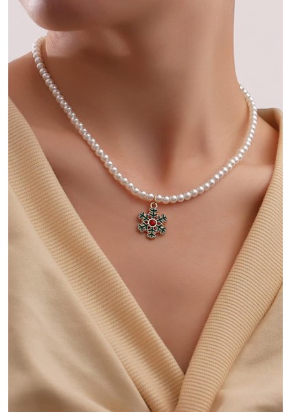 Yılbaşı Figürlü Cam Inci Kolye modelleri