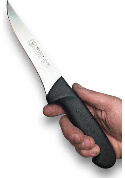 Sürbisa 61112 Kemik Sıyırma Bıçağı Kasap Bıçağı Siyah Perçinsiz Sap