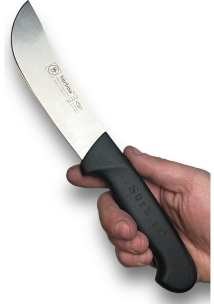 Sürbisa 61117 Yüzme Bıçağı Kasap Bıçağı Bıçağı Siyah Perçinsiz Sap