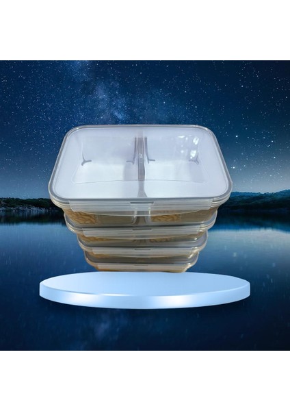 4 Adet 2 Bölmeli Erzak Kabı Saklama Kabı 1+1 Toplam 2 Litre Hacimli Yerli Üretim fiyatları