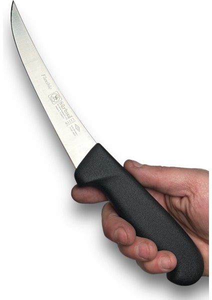 Sürbisa 61113 Kemik Sıyırma Bıçağı Kasap Bıçağı Siyah Perçinsiz Sap
