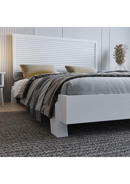Alaz Model Beyaz Renk Çam Ahşap Karyola ve Iki Komodin Set ( Yatay ) fiyatları