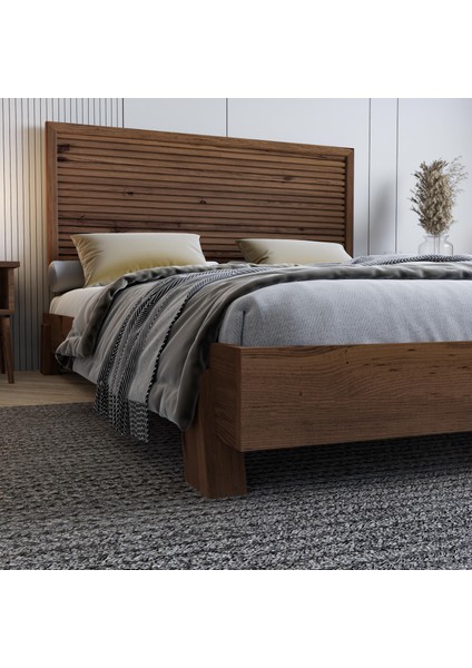 Alaz Model Ceviz Renk Çam Ahşap Karyola ve Iki Komodin Set ( Yatay ) fırsatları