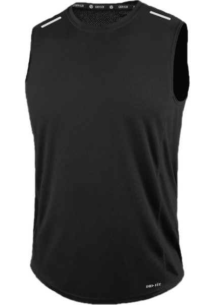 Erkek Nem Emici Hızlı Kuruma Atletik Teknik Performans Sporcu Sıfır Kol T-Shirt Drıfıt-Sıfırkol