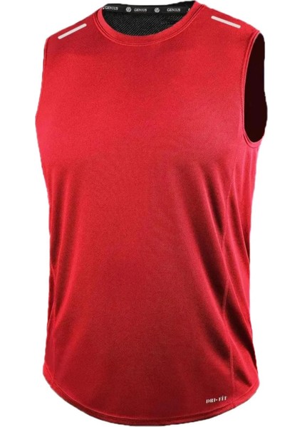 Erkek Nem Emici Hızlı Kuruma Atletik Teknik Performans Sporcu Sıfır Kol T-Shirt Drıfıt-Sıfırkol