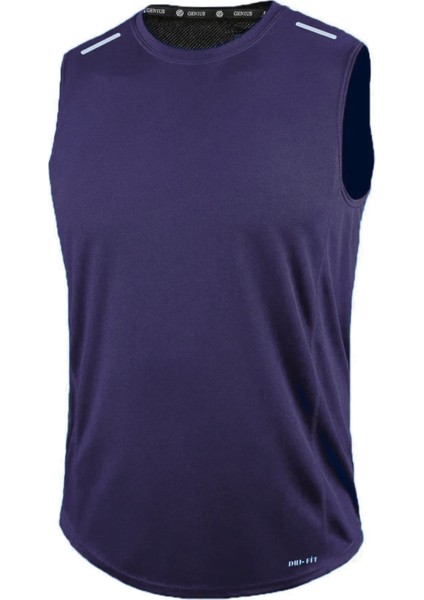 Erkek Nem Emici Hızlı Kuruma Atletik Teknik Performans Sporcu Sıfır Kol T-Shirt Drıfıt-Sıfırkol