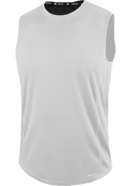 Erkek Nem Emici Hızlı Kuruma Atletik Teknik Performans Sporcu Sıfır Kol T-Shirt Drıfıt-Sıfırkol