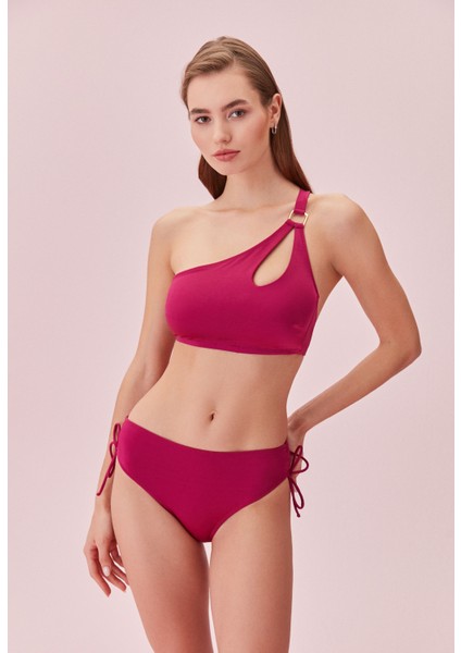 Tek Omuz Aksesuarlı Bralet Bikini Üst