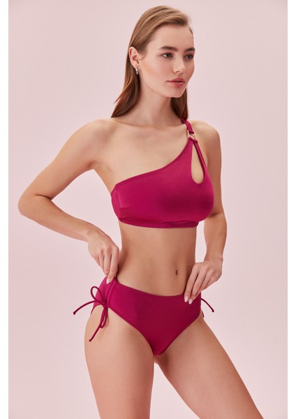 Tek Omuz Aksesuarlı Bralet Bikini Üst