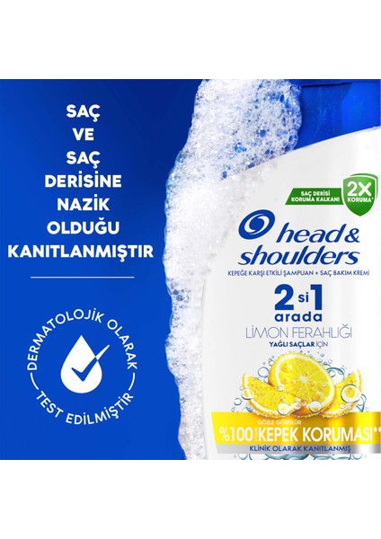 Head & Shoulders Limon Ferahlığı Kepek Karşıtı yağlı saçlar Günlük Kullanım 330ML Şampuan