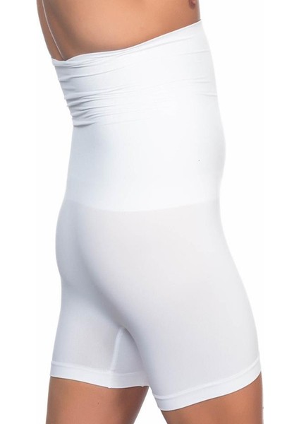 Göbek Toparlayıcı Sıkılaştırıcı Yüksek Bel Erkek Boxer Korse Beyaz fiyatları