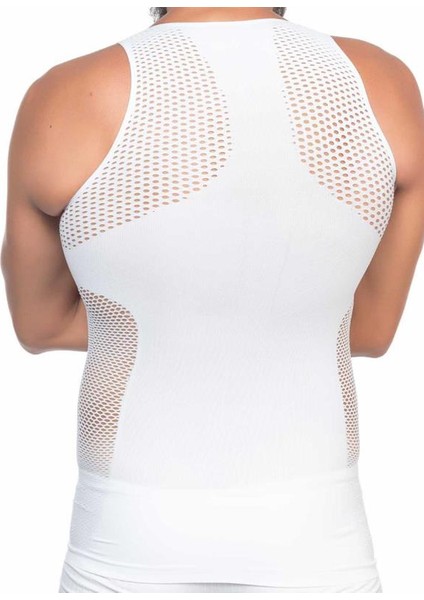 Toparlayıcı Sıkılaştırıcı Emay Fileli Erkek Korse Atlet Beyaz modelleri