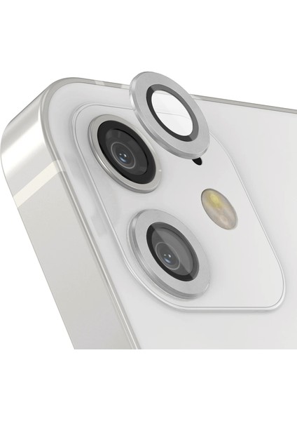iPhone 12 Mini ile Uyumlu Kamera Camı Lens Koruyucu Halka Seti - FC381