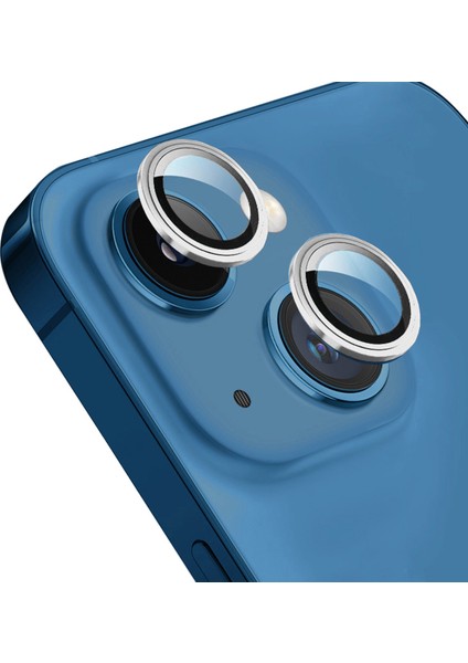 iPhone 13 Mini ile Uyumlu Kamera Camı Lens Koruyucu Halka Seti - FC381