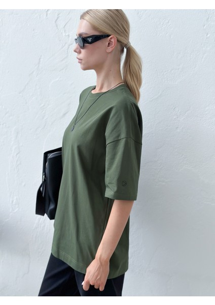 Kadın Haki Oversize T-Shirt fiyatları