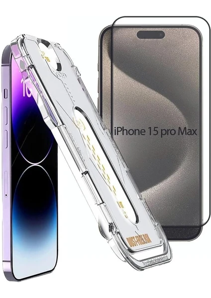 3gen Case Iphone 15 Pro Max Magıc Otomatik Kolay Hizalama Aparatlı Cam Ekran Koruyucu Poınt Magic