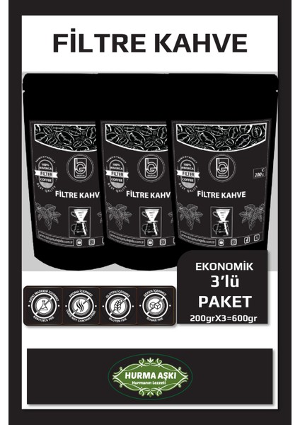 Bilgetürk Filtre Kahve 200 gr x 3