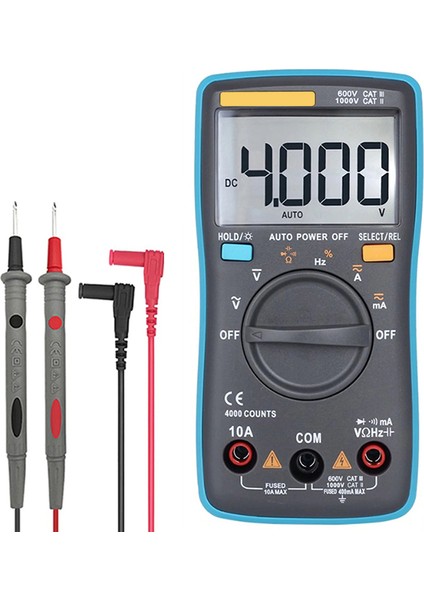 Zoyi ZT-100 Dijital Ölçü Aleti Multimetre Ac Dc Voltaj Direnç Kapasite Ölçüm Cihazı LCD Ekranlı