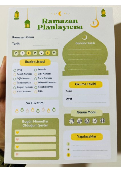 Ramazan Planlayıcısı Not Defteri 33 Sayfa