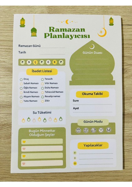 Ramazan Planlayıcısı Not Defteri 33 Sayfa