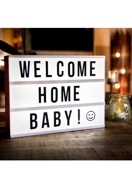 Light Box A4 Büyük Boy Işıklı Harfli LED Mesajlı Pano-Aydınlatma-Dekorasyon