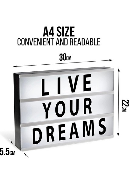Light Box A4 Büyük Boy Işıklı Harfli LED Mesajlı Pano-Aydınlatma-Dekorasyon modelleri