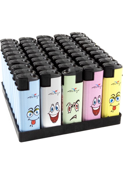 2000 Turbo Emojili Rüzgarda Sönmeyen 50'li Çakmak