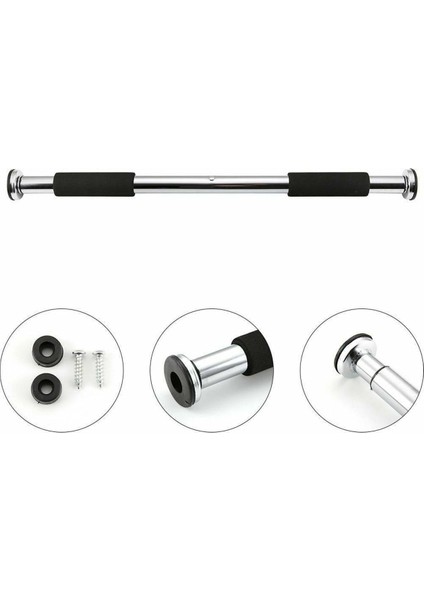 Tekno Trust 100 Barfiks Çubuğu 60-100 cm Çift Süngerli Ayarlanabilir Barfiks Çekme Demiri Barfiks Aleti Bej 80
