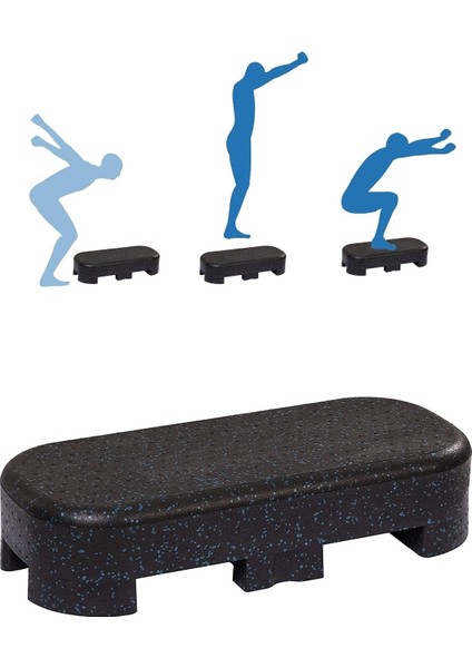 Mavi Aerobik Step Tahtası Foam Step Spor Aleti 70 x 30.5 x 15 cm Ayarlı 2