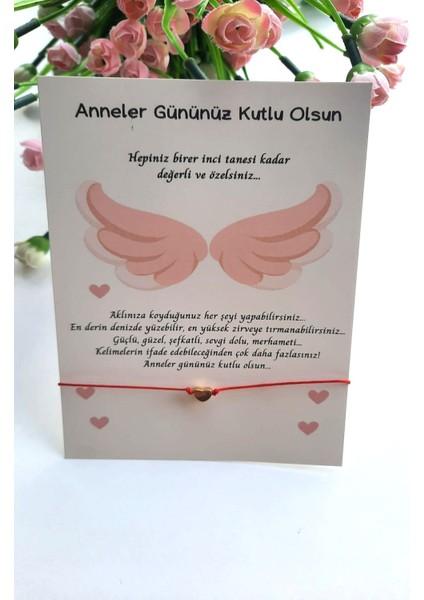 20 Adet Melek Kanadı Konsept Kuşe Kartlı Gold Kalp Bileklik modelleri