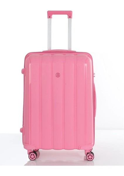 Polipropilen 4'lü Valiz Seti Büyük & Orta & Kabin & Makyaj Pembe V305 fiyatları