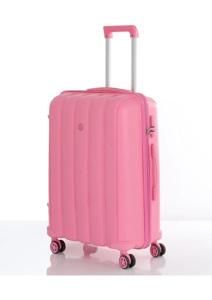 Polipropilen 4'lü Valiz Seti Büyük & Orta & Kabin & Makyaj Pembe V305 fırsatları