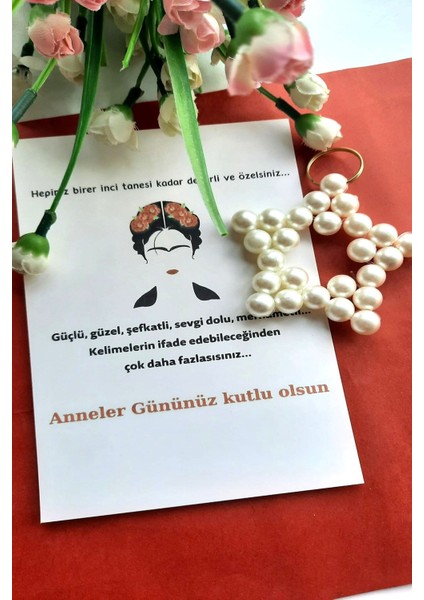 15 Adet Inci Anahtarlık - Melek Kanadı Kuşe Kartlı Anneler Günü Hediyesi - Jelatinli
