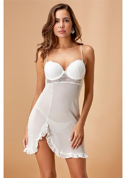 5736 Şifon Kaplı Gecelik