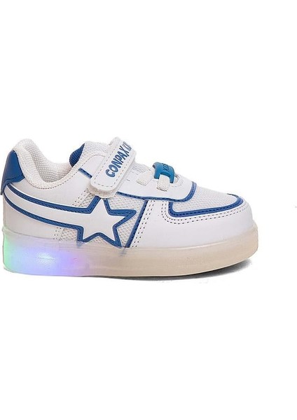 (Conpax) 102-01 Anora Termo Kaymaz Taban Ortapedik Cırtlı Çocuk Spor Ayakkabı Beyaz Mavi fiyatları