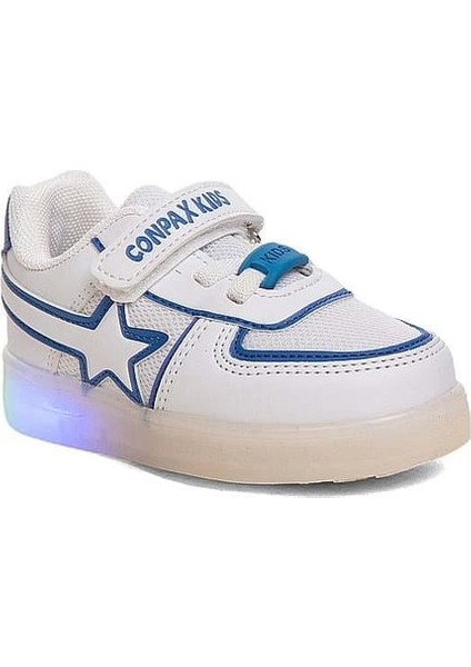 (Conpax) 102-01 Anora Termo Kaymaz Taban Ortapedik Cırtlı Çocuk Spor Ayakkabı Beyaz Mavi modelleri