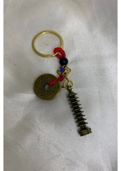 Feng Shui Bereket Şans Mutluluk Ejderha Çin Paralı Feng Sui Pagoda Anahtarlık modelleri