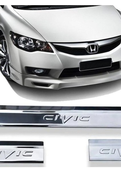 Honda Civic Otomotiv Honda Cıvıc 2006-2011 Fd-6 Kasa Krom Kapı Eşiği 4 Parça Paslanmaz Çelik Uyumlu