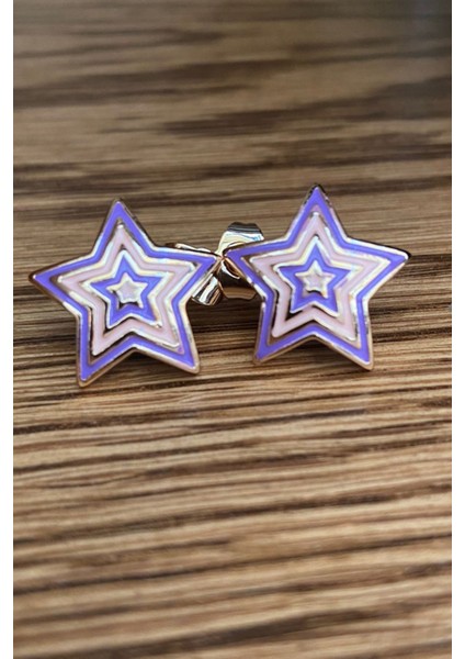 028 2500 Lila Yıldız 3 Boyutlu Lila Tek Ebat Küpe fiyatları