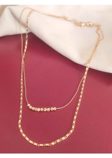 Tükkan Accessories Gold Dorika Ikili Çoklu Kombin KOLYE-KOL158