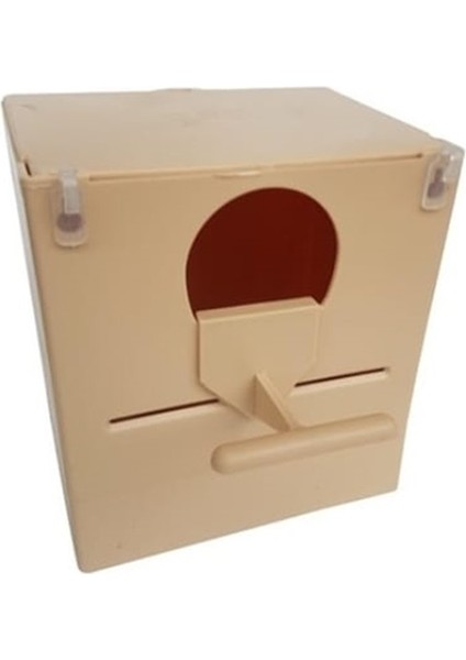 Plastik Yuvalik 9,5 x 14 x 13 ( Kahve Yuvarlak Agiz ) + Akıllı Yemlik